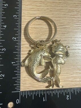 Gold Fish Keychain - Decorative Fish Charm Keyring